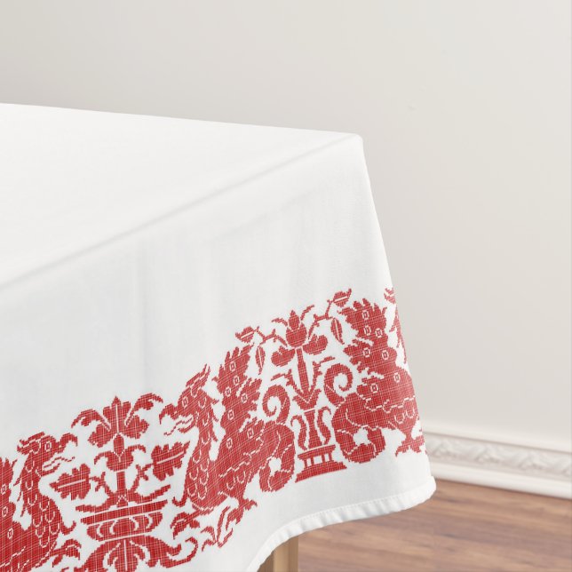 Mediaeval/Renaissance Wyverns Tablecloth, 52"x70" Tablecloth (In Situ)