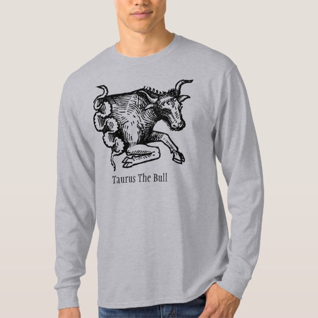 Mediaeval Renaissance Zodiac Symbol Taurus Bull T-Shirt (Front)