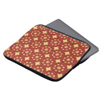 Mediaeval Romanesque Red Yellow Flower Pattern