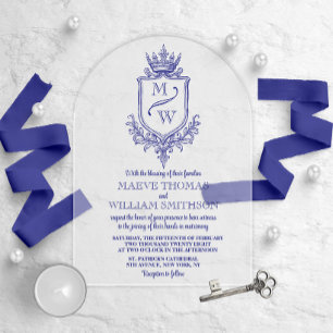 Mediaeval Royal Crest Monogram Wedding Invitation