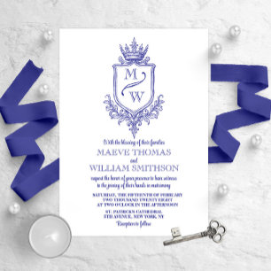Mediaeval Royal Crest Monogram Wedding Invitation
