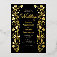 Mediaeval Royal Roses Sword Wedding Invitation