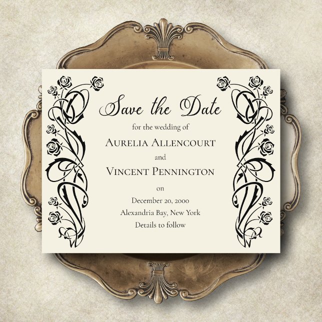 Mediaeval Royal Roses Wedding Save the Date (Creator Uploaded)