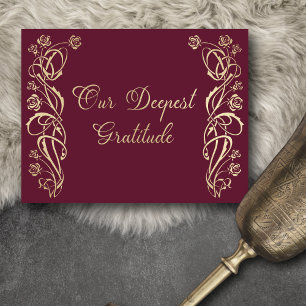 Mediaeval Royal Roses Wedding Thank You Card