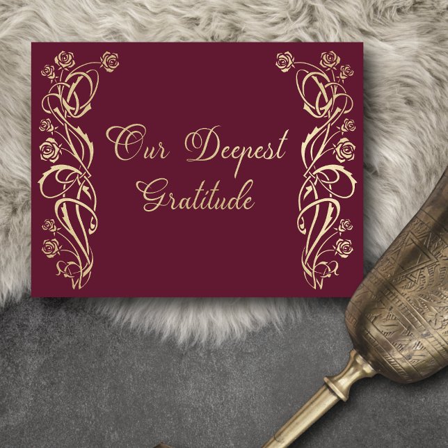 Mediaeval Royal Roses Wedding Thank You Card (Creator Uploaded)