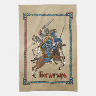 Mediaeval Russian Bogatyr Tea Towel