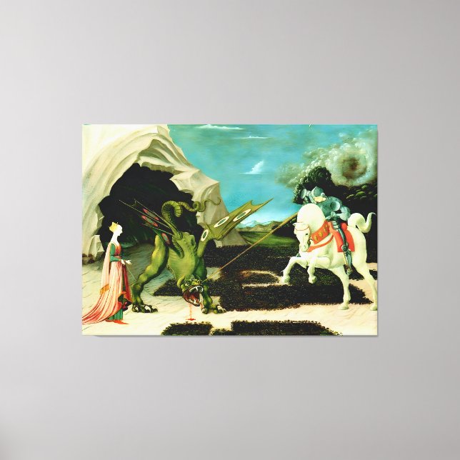 Mediaeval Saint George and the Dragon Canvas Print (Front)