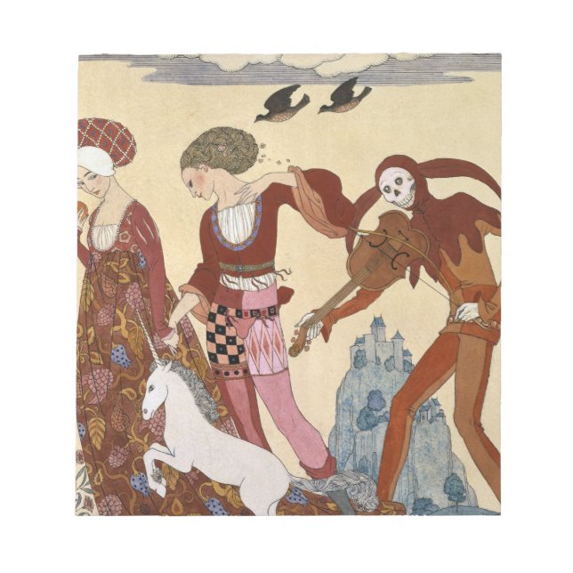 Mediaeval Scene by Georges Barbier Notepad (Front)