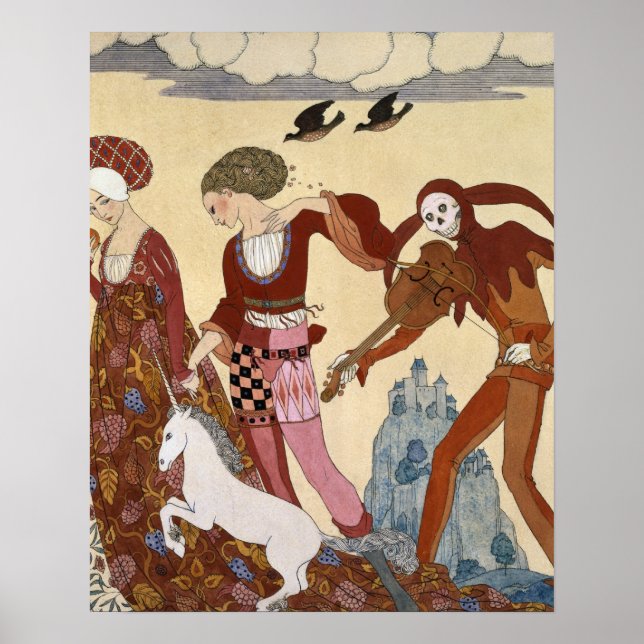 Mediaeval Scene by Georges Barbier Poster (Front)