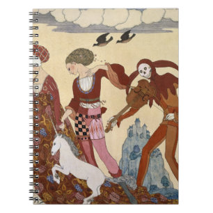 Mediaeval Scene by Georges Barbier Spiral Notebook