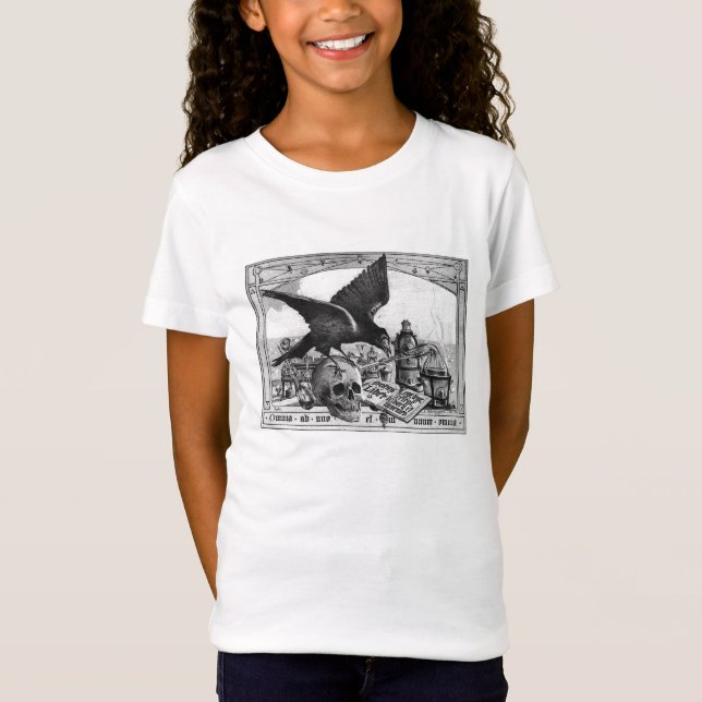 Mediaeval Science Laboratory Skull and Raven T-Shirt (Front)