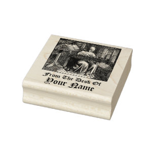 Mediaeval Scriptorium Monk Template Rubber Stamp