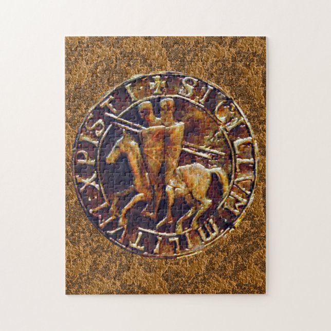 Mediaeval Seal of the Knights Templar Jigsaw Puzzle (Vertical)