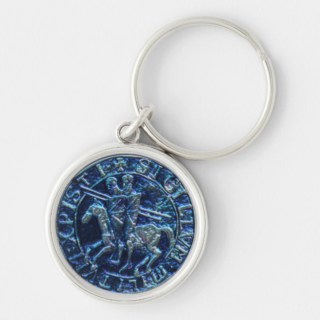 Mediaeval Seal of the Knights Templar Key Ring (Front)