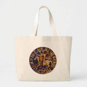 Mediaeval Seal of the Knights Templar Large Tote Bag