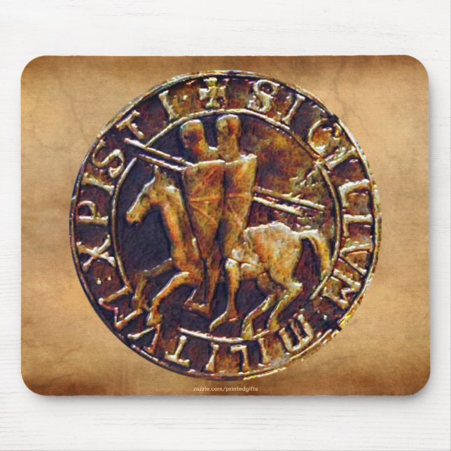 Mediaeval Seal of the Knights Templar Mouse Pad (Front)