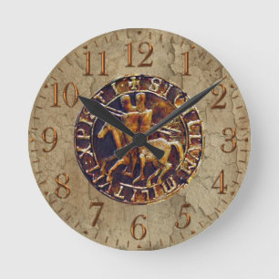 Mediaeval Seal of the Knights Templar Round Clock