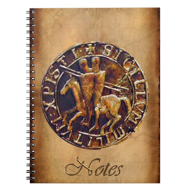 Mediaeval Seal of the Knights Templar Spiral Notebook (Front)