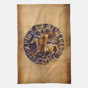 Mediaeval Seal of the Knights Templar Tea Towel