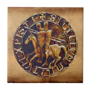 Mediaeval Seal of the Knights Templar Tile