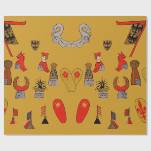 Mediaeval Shields, Flags and Emblems Gift Wrap