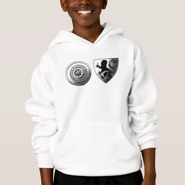 Mediaeval Shields Kid's Hooded Sweatshirt (Front)