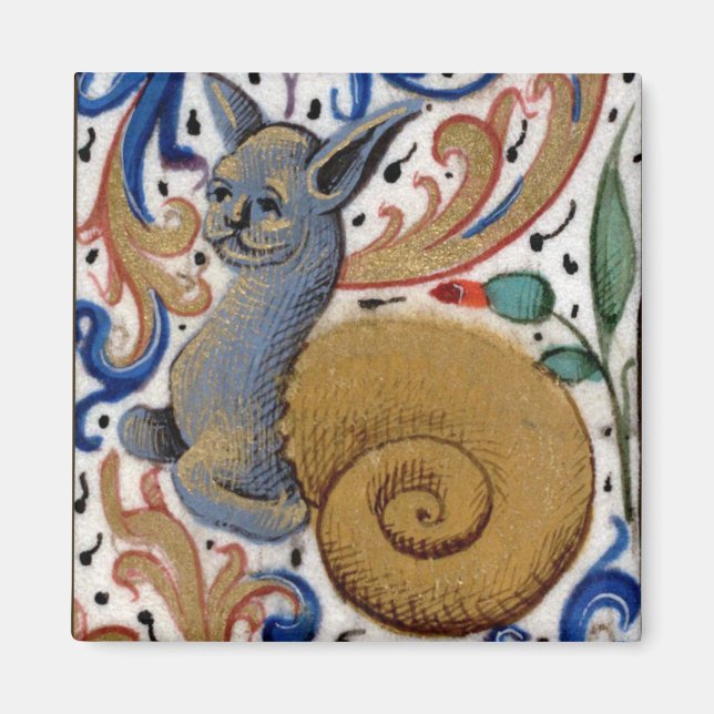 Mediaeval snail-cat magnet (Front)
