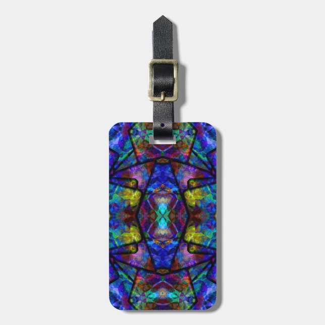 Mediaeval Stained Glass Digital Abstract Art Luggage Tag (Front Vertical)