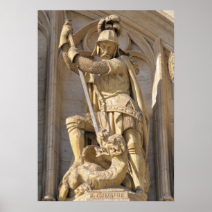 Mediaeval statue of Archangel Michael Poster