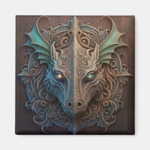 Mediaeval Stone Gargoyle Dragon Carving Magnet