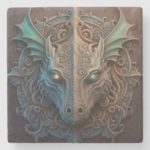 Mediaeval Stone Gargoyle Dragon Carving Stone Coaster