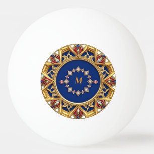 Mediaeval Style Artistic Golden Ornament Ping Pong Ball