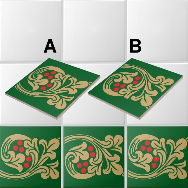 Mediaeval Style Grapevine Frieze Pattern B Tile (Frieze example shown combines both "Medieval Style Grapevine Frieze Pattern" A and B)