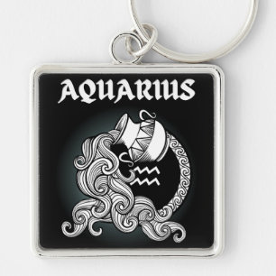 Mediaeval Style Zodiac Aquarius Key Ring