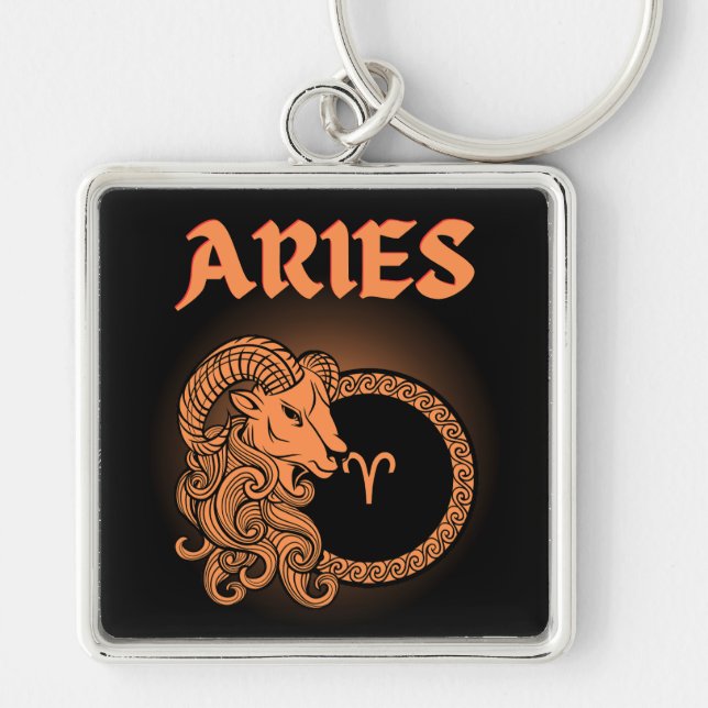 Mediaeval Style Zodiac Aries Key Ring (Front)