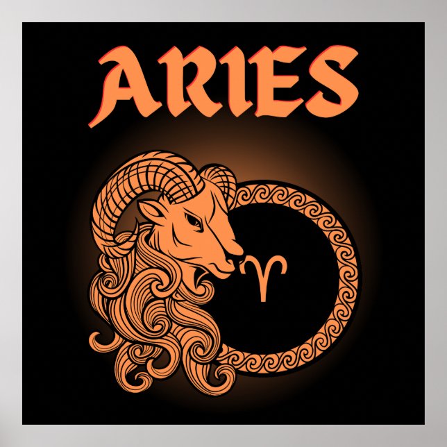 Mediaeval Style Zodiac Aries Poster (Front)
