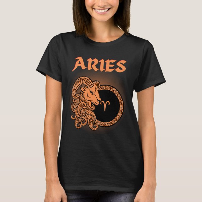 Mediaeval Style Zodiac Aries T-Shirt (Front)