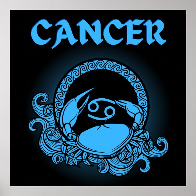 Mediaeval Style Zodiac Cancer Poster (Front)