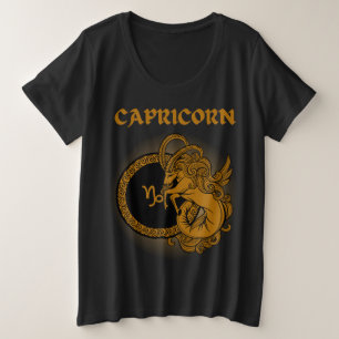Mediaeval Style Zodiac Capricorn Plus Size T-Shirt