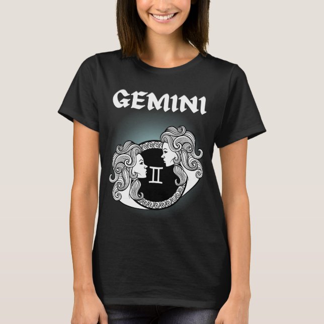 Mediaeval Style Zodiac Gemini T-Shirt (Front)