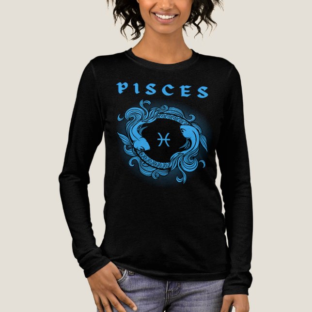 Mediaeval Style Zodiac Pisces Tri-Blend Shirt (Front)