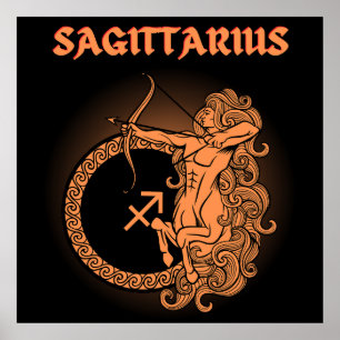 Mediaeval Style Zodiac Sagittarius Poster