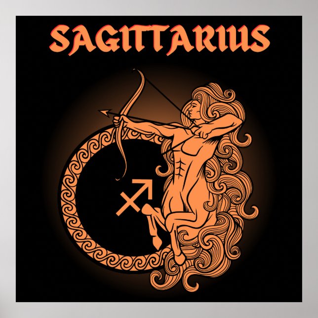 Mediaeval Style Zodiac Sagittarius Poster (Front)