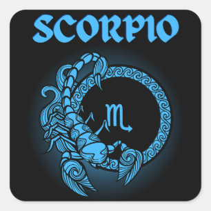 Mediaeval Style Zodiac Scorpio Square Sticker