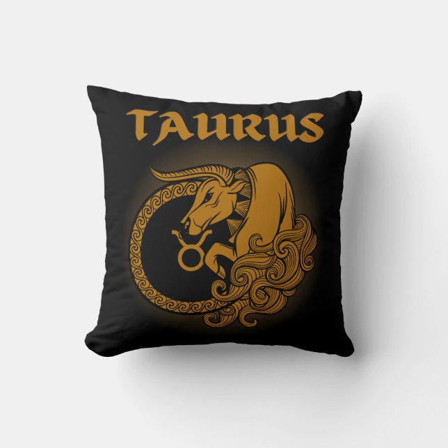 Mediaeval Style Zodiac Taurus Cushion (Front)