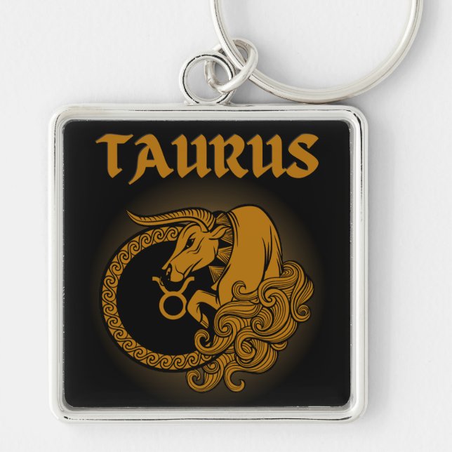 Mediaeval Style Zodiac Taurus Key Ring (Front)