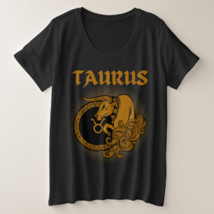 Mediaeval Style Zodiac Taurus Plus Size T-Shirt