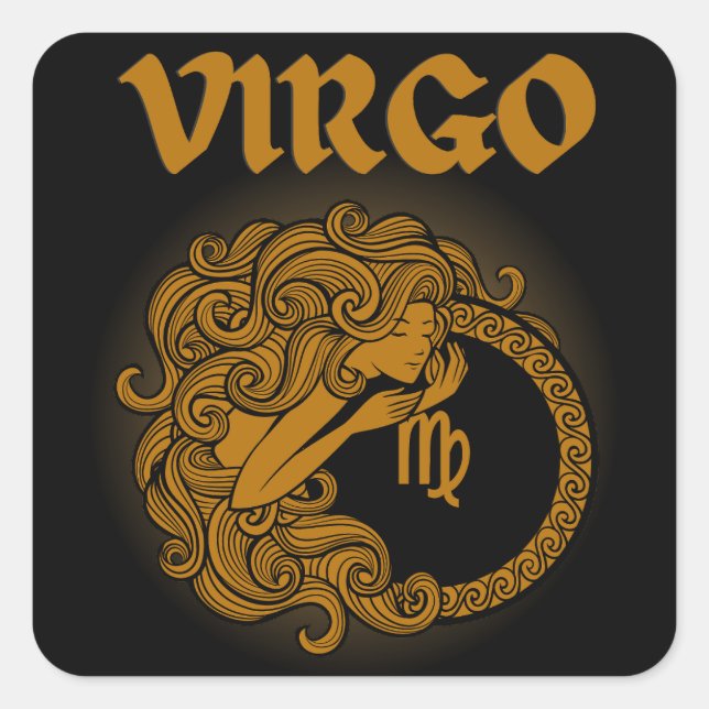 Mediaeval Style Zodiac Virgo Square Sticker (Front)