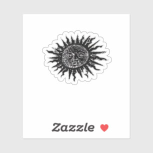 Mediaeval Sun Engraving - Whimsigoth Aesthetic - W