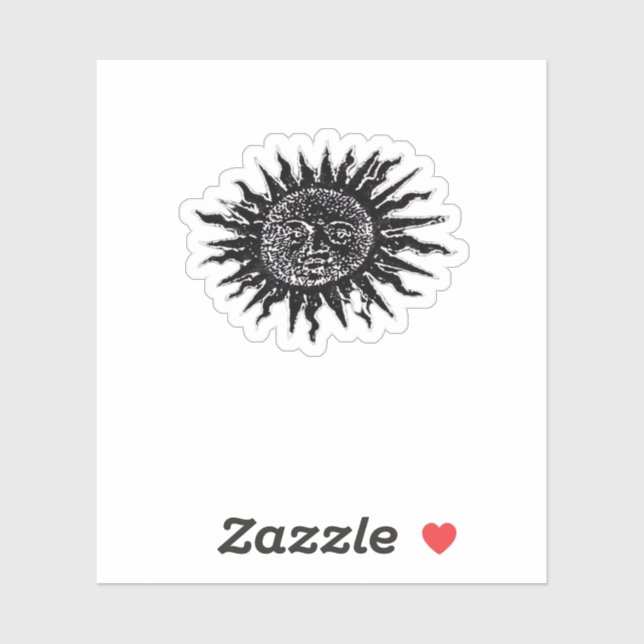 Mediaeval Sun Engraving - Whimsigoth Aesthetic - W (Sheet)